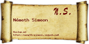 Németh Simeon névjegykártya